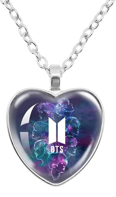 BTS Halskette, herzförmig, Schwarz, Unisex - Bild 1