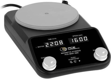 PCE Instruments Magnetrührer PCE-MSR 1600 mit digitaler Anzeige, 200 bis 1600 U/min, 20 Liter Rührmenge und Silikon Rührplatte in Grau - Bild 1