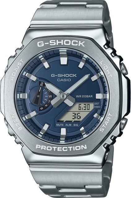 Casio G-Shock Classic Armbanduhr, Quarz, Edelstahl, Blau, 44 mm, Herren - Bild 1