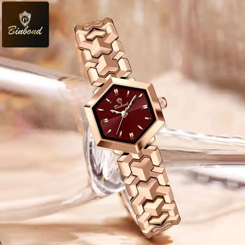 BONBOND Armbanduhr Quarz, Edelstahl, Roségold, Damen - Bild 2