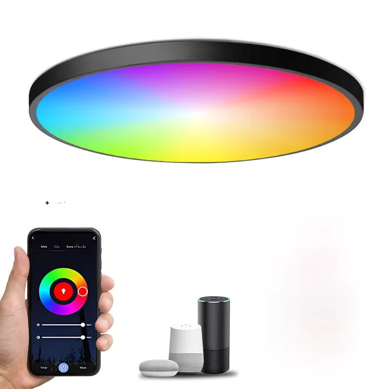 Tuya Smart WiFi BLE LED Deckenlampe RGBCW, runde Innenbeleuchtung mit App- und Sprachsteuerung via Alexa und Google Home, 24W, Mehrfarbig - Bild 5