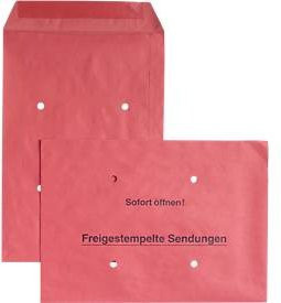 MAILmedia Freistemplertaschen aus Papier, rot, 250 Stück - Bild 1