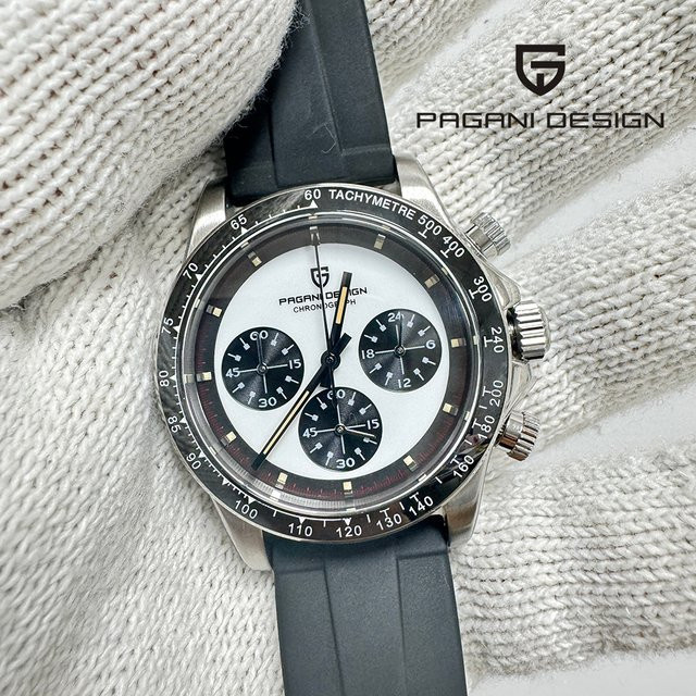 Pagani Design Armbanduhr, Quarz, Edelstahl, Silber, Leder, Herren - Bild 1