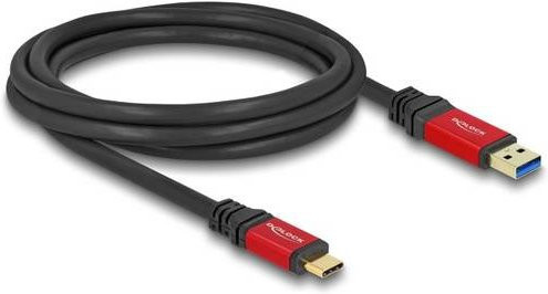 Delock USB-Kabel USB-A auf USB-C in Schwarz und Rot, Länge: 2,00 m - Bild 1