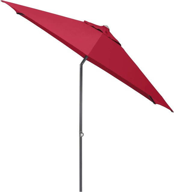 Kettler Marktschirm EASY PUSH mit UPF 50+ und PU-Beschichtung, Farbe Rot, Gestell Anthrazit, Durchmesser: 230 cm, Höhe: 250 cm - Bild 1
