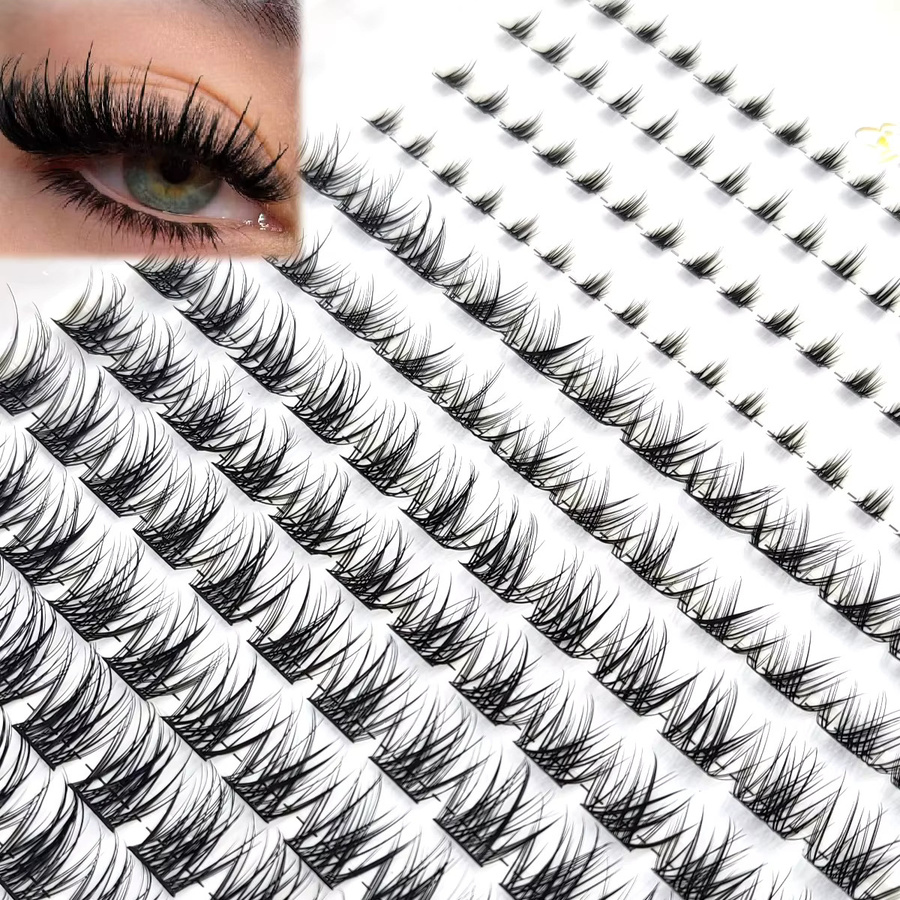 AMSDCN Wimpernbündel, 14-reihig, Black, Unisex - Bild 5
