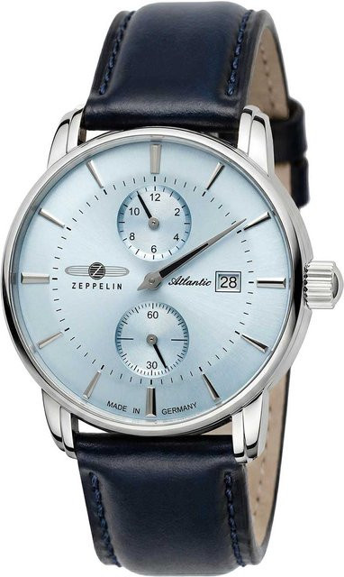 Zeppelin Herrenuhr Atlantic Automatik, Edelstahl, Blau, 42 mm - Bild 1