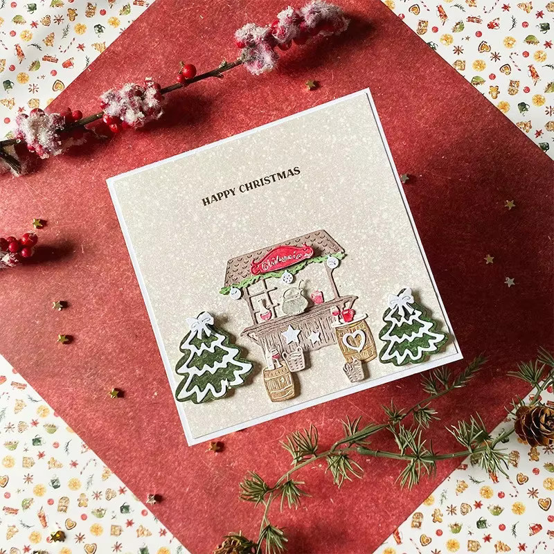Stanzformen Set mit Eimer, Teekanne, Tasse und Highball Glas für Scrapbook, Tagebuch und DIY-Grußkarten in Multicolour - Bild 1