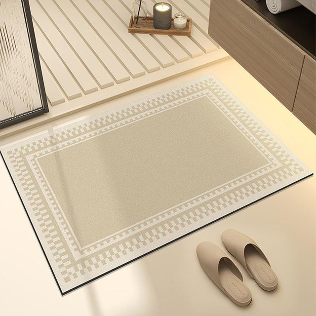 Schnelltrocknende und rutschfeste Bodenmatte von Yiran Furniture in Beige mit Tier-Motiv, B/B: 60 x 40 cm - Bild 1