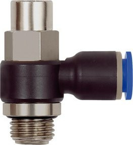 Riegler Drosselrückschlagventil Blaue Serie aus Messing G3/8 mit 10 bar und Ø 6 mm in Blau - Bild 1