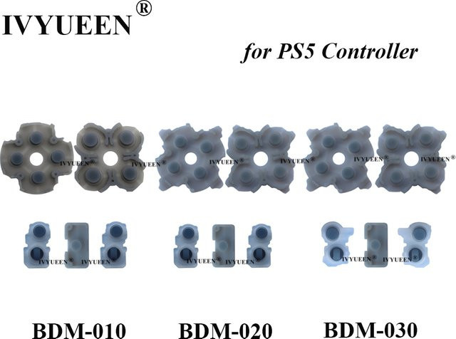 IVYUEEN Leitfähiges Gummi-Tastenfeld für PlayStation 5 PS5 Slim DualSense Controller BDM 010 020 030 selbstklebend - Bild 1