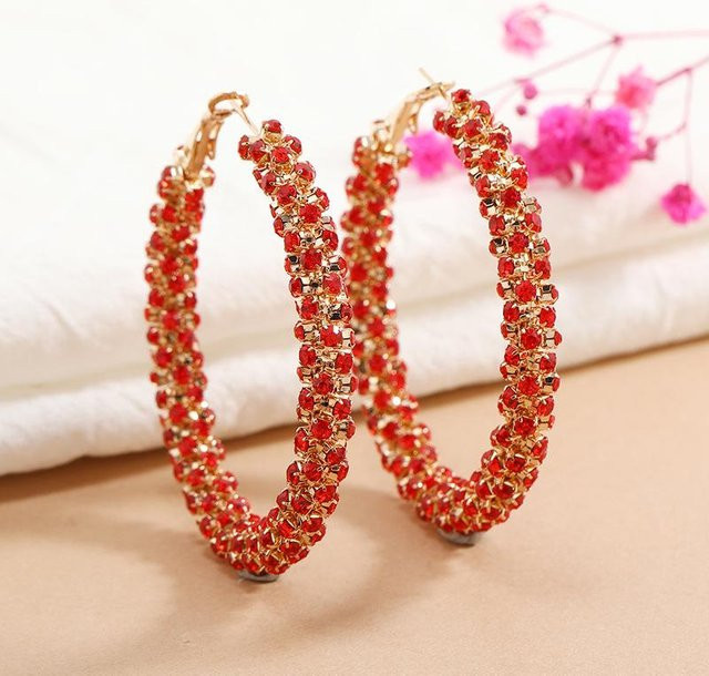 FashionFlair Kreisohrringe, Messing, Gold, Diamant, Kristall, Damen - Bild 1