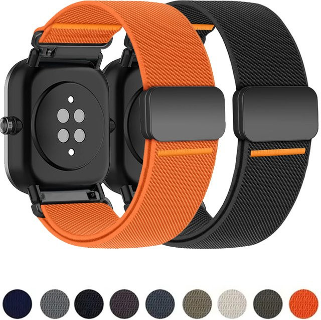 Uhrenarmband LCAPLE, magnetisches Sportarmband, Textil/NATO, Schwarz, 20 mm, 22 mm - Bild 1