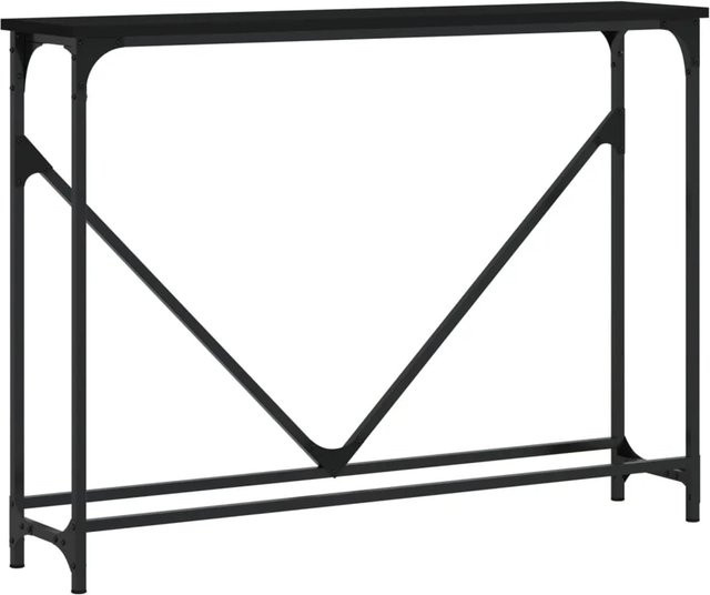 vidaXL Konsolentisch in Schwarz aus Holzwerkstoff und Metall mit industrieller Note, B/T/H: 102 x 22,5 x 75 cm - Bild 1