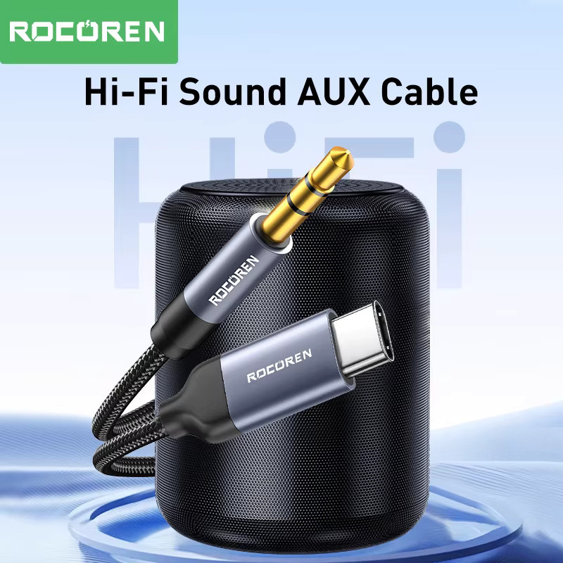 Rocoren USB-C auf 3,5 mm Klinke Audio Adapter für Kopfhörer, Lautsprecher und Auto - Bild 2