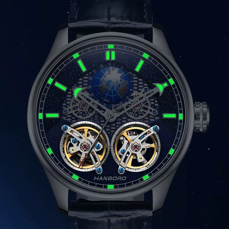 HANBORO Armbanduhr Automatik, Edelstahl, Silber, Herren - Bild 2