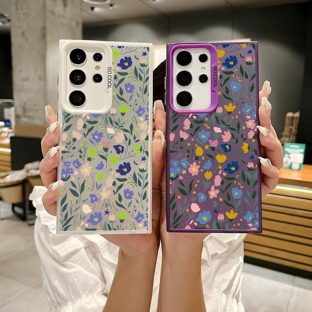 Stoßfeste Wildblumen Handyhülle für Samsung Galaxy S25 S24 S23 S22 S21 Ultra Plus in Bunt Matt aus Hartplastik - Bild 1