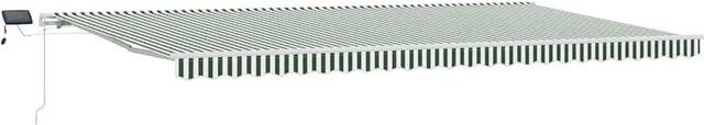 vidaXL Ausziehbare Markise Grün und Weiß gestreift aus Polyester und Aluminium B: 600 cm, T: 350 cm - Bild 1