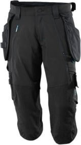 Mascot Dreiviertel-Hose mit Hängetaschen in Schwarz mit reflektierenden Elementen und Cordura-Material, Größe C56 - Bild 1