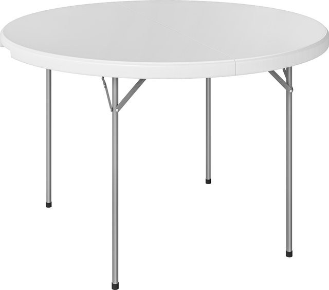 Outsunny Klapptisch Camping mit weißer HDPE-Tischplatte und Metallgestell, B/T/H: 120 x 120 x 74 cm - Bild 1