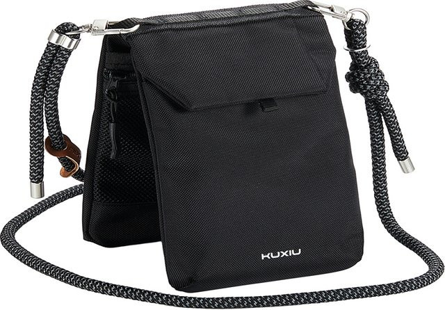 KUXIU Wasserdichte Nylon Handytasche als kleine Umhängetasche für Reisen in Schwarz mit diebstahlsicherem Kartenfach - Bild 1