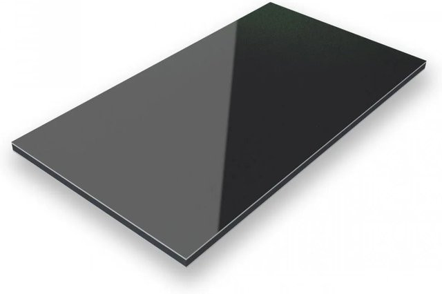 Aluverbund24 Aluminiumverbundplatte Schwarz RAL 9005 B: 150 cm, T: 100 cm, Dicke: 3 mm - Bild 1