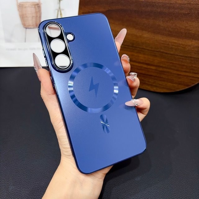 AG Mattierte Magnetische Handyhülle für Samsung Galaxy S26 S25 FE S24 S23 S22 Ultra mit MagSafe Kompatibilität für kabelloses Laden in Weiß und Blau - Bild 1