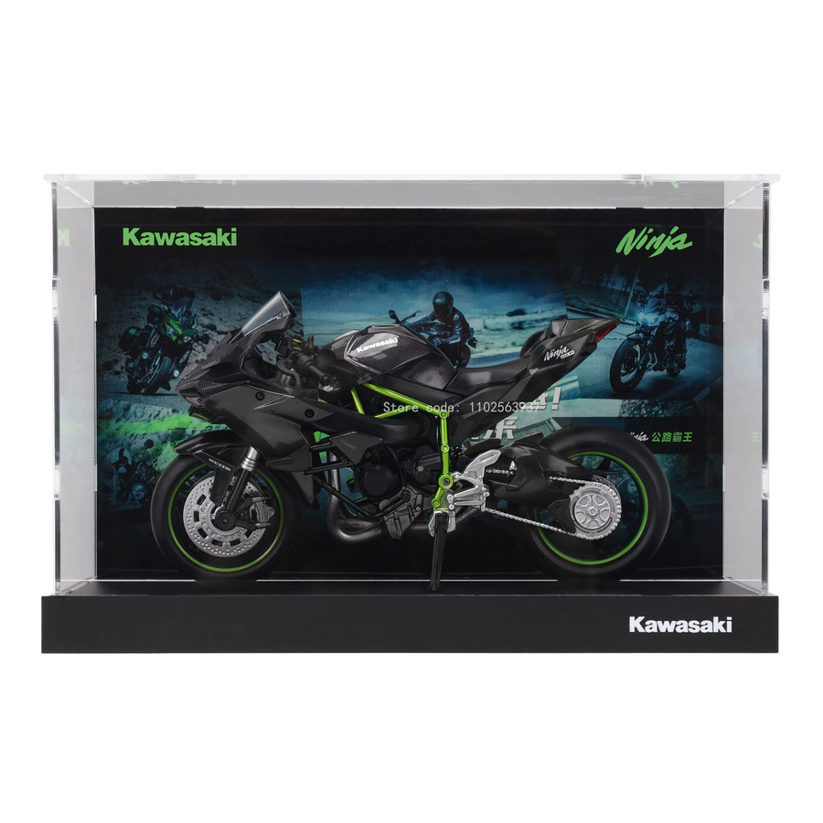 Kawasaki Ninja H2R, Motorrad Modell, 1:12, Metall, Schwarz - Bild 2