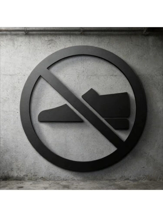 CIFBUY 3D-Acryl-Schild Keine Schuhe in Schwarz, runde selbstklebende Dekoration für Türen - Bild 4