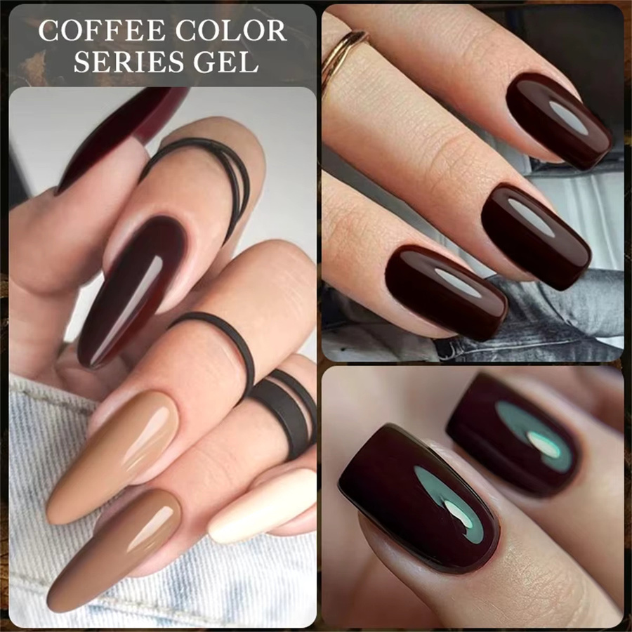 MEET ACROSS Gel-Nagellack, Kaffeebraun, glänzend - Bild 4