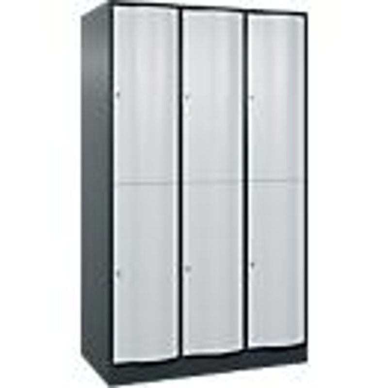 C+P Garderobenspind Resisto mit 3 Abteilen und 6 Fächern, Anthrazitgrau/Lichtgrau, B/T/H: 114,8 x 64,0 x 195,0 cm - Bild 2