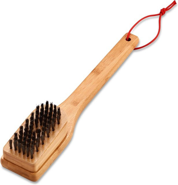 Weber Grillbürste mit Bambusholz-Griff und Edelstahlborsten, braun, Länge: 30 cm - Bild 1