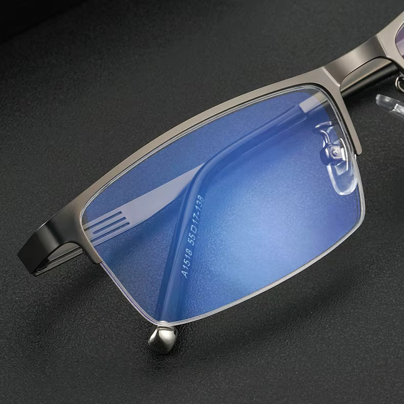 Moojolo Lesebrille Halbrahmen, Titan, rechteckig, Herren, Anti Blau Licht - Bild 2