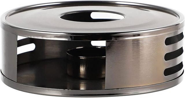 ECHTWERK Teestövchen aus Edelstahl in Schwarz und Silber, Höhe: 5 cm - Bild 1