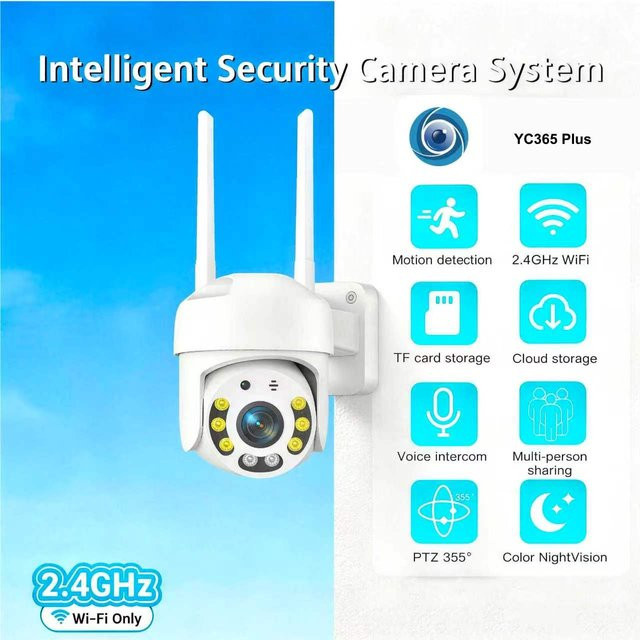 FUNOVATION WLAN PTZ Überwachungskamera für Außenbereich in Weiß mit automatischer Personenverfolgung, Farbnachtsicht und Zwei-Wege-Kommunikation - Bild 1