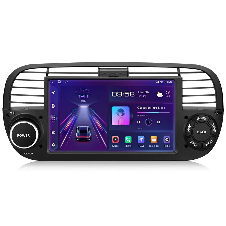 Junsun Autoradio für Fiat 500 (2007-2015) mit Bluetooth, Wi-Fi und GPS in Schwarz mit 7,0 Zoll Display - Bild 2