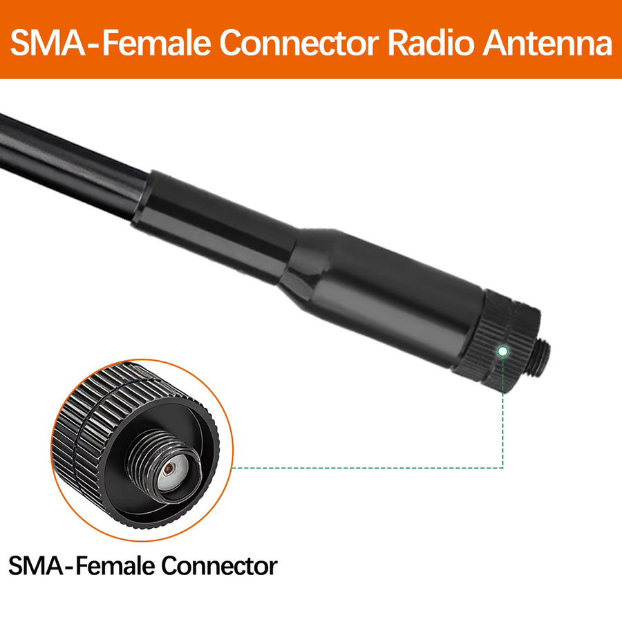 ABBREE CB-05 CB Radio Antenne 27MHz mit SMA-Buchse für Handheld Teleskop Walkie Talkie, kompatibel mit BAOFENG UV-5R Mini UV-21Pro UV-32, Schwarz - Bild 2