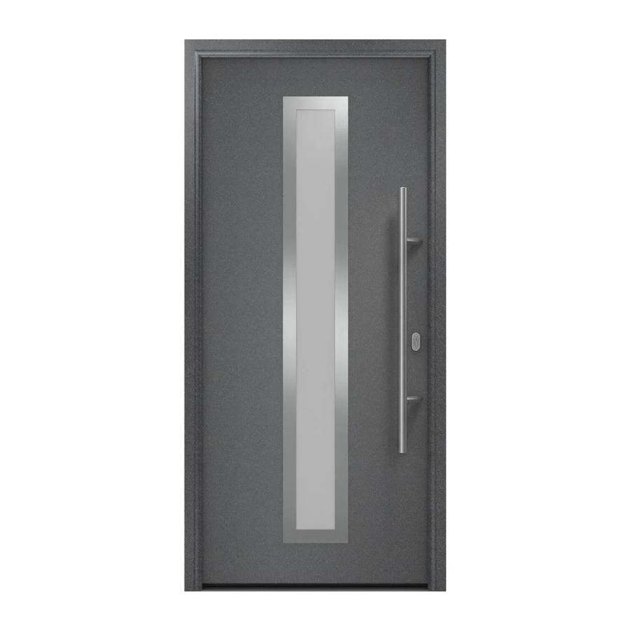 EcoStar Haustür Isopro IP 700S in Anthrazitmetallic mit Glaseinsatz, Stahl und Aluminium, B: 110 cm, H: 210 cm, DIN Rechts - Bild 2