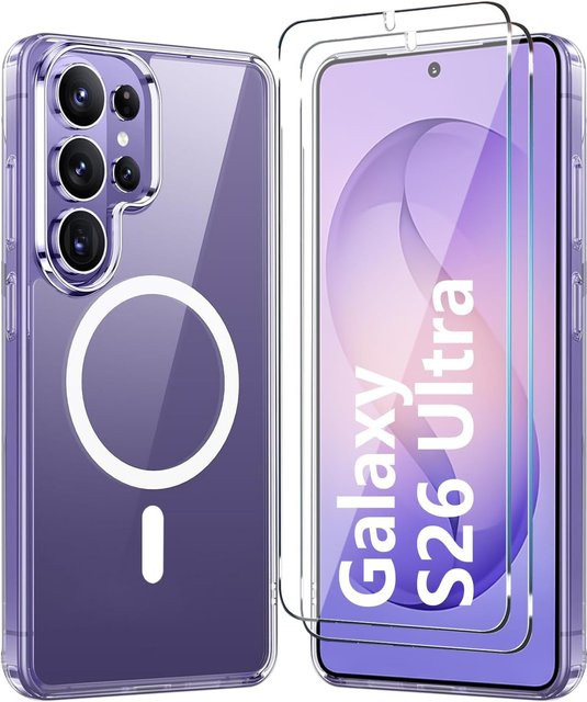 Transparente magnetische Schutzhülle für Samsung Galaxy S26 Ultra und S25FE inklusive 2 Displayschutzfolien für Fingerabdruck-Entsperrung - Bild 1