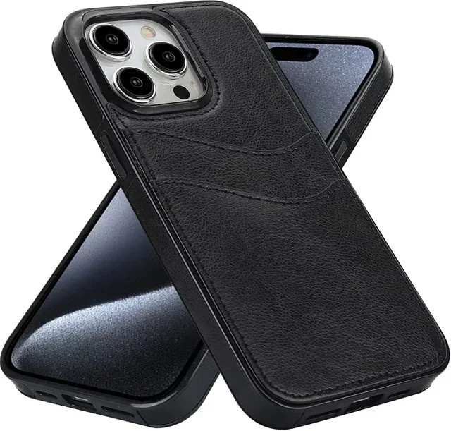 szHAIyu Brieftasche aus PU-Leder mit Kartenhalter und Handyhülle für iPhone Modelle in Schwarz oder Braun - Bild 1