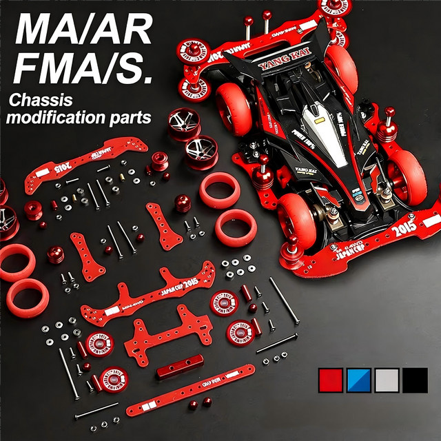 MA AR FMA Chassis-Upgrade-Kit, Aluminiumlegierungsbasis, Fiberglas-Vorder- und Hinterteile, Mini 4WD Tuning-Dämpfungs-Stabilisator-Set, Zubehör - Bild 1