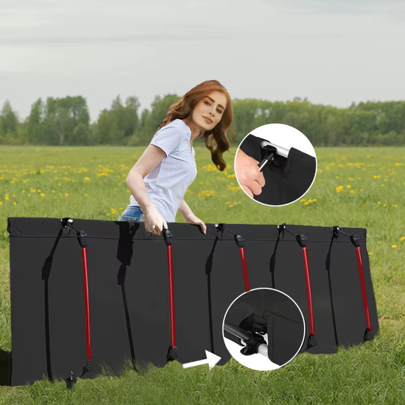 WESTTUNE Ultraleichtes Campingbett aus Aluminiumlegierung, zusammenklappbar und tragbar, Schwarz - Bild 2