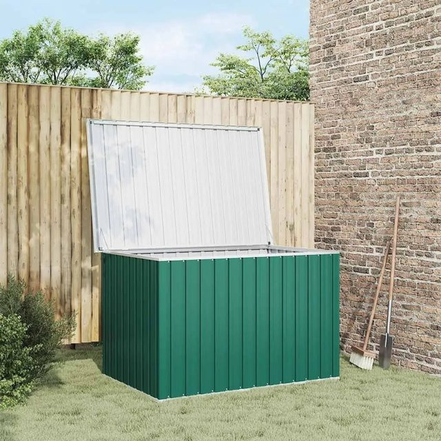 Gartenbox Furnicato in Grün aus verzinktem Stahl und Kunststoff, B/T/H: 149 x 99 x 93 cm - Bild 1