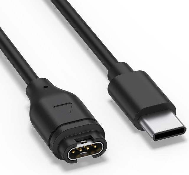 IEOVIEE USB-C Ladegerät Kabel für Garmin Venu 2/3/3S, Fenix 5/6/7, Vivoactive 4/4S/3 und Forerunner 965/266 in Schwarz - Bild 1