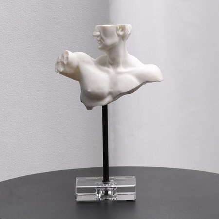 Nordic Light Luxury Dekorative Figur Skulptur in Weiß, Modell Mann für Wohnzimmer und Eingang, Höhe: 30,5 cm, Breite: 19,0 cm, Tiefe: 9,5 cm