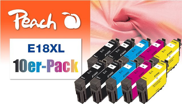 Peach E18 XL Druckerpatronen Set für Epson No. 18XL und Epson Expression Home XP-100, wiederaufbereitet, Multicolor - Bild 1