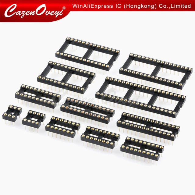 CazenOveyi 5er Set IC-Buchsen Anschluss DIP Rundloch Steckdosen in Schwarz für 6 bis 40 Pin - Bild 1