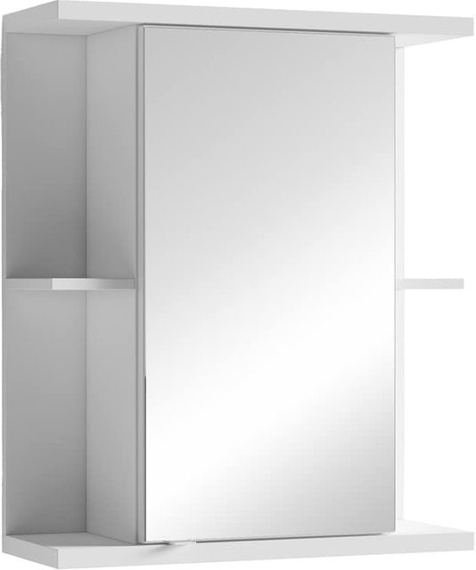 byLIVING Spiegelschrank NEBRASKA modern mit Glasfront und seitlichen Ablagen, Weiß, B/H/T: 60 x 70 x 25 cm - Bild 1
