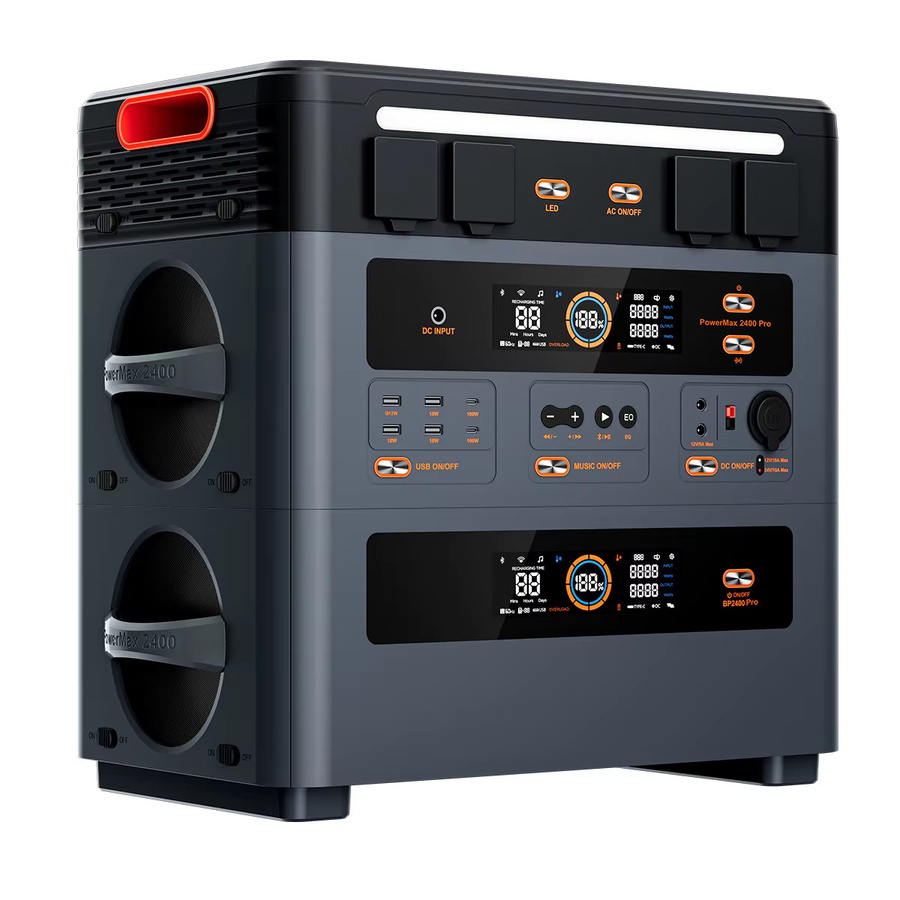 OSCAL PowerMax 2400 Pro Tragbare Powerstation mit 2400W Solargenerator, 2016Wh LFP Akku, Lautsprechern und 16 Ausgängen inklusive 2 Wireless-Pads - Bild 9