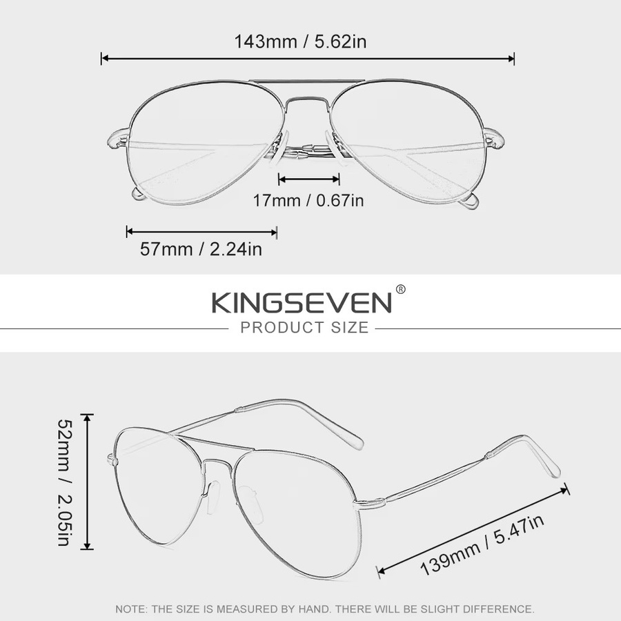 KINGSEVEN Sonnenbrille Aviator, Metall, Gold, Unisex, Vollrand, polarisiert - Bild 2
